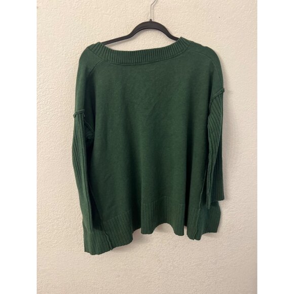 Free People Orion A-line tunic carbon copy oversized green sweater women size XS - Picture 2 of 6
